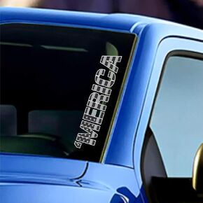 Merica Windshield Sticker Banner Vinyl Secal Submued American Flag Flag Stars & Stripes Gun Metal Car Car Truck Strucks