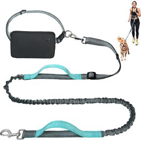 Fida 3-in-1 Hands Free Dog Leash with Zipper Pouch, Bungee & Reflective Straps – Adjustable 5-8ft Crossbody/Waist Running Leash for Dogs, Detachable Traffic Handle for Safe Walking & Jogging