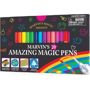 Marvin's Magic - Original x 25 Amazing Magic Marker Pens - Color Changing Magic Pen Art - Create 3D Lettering or Write Secret Messages - Includes 25 Magic Pens