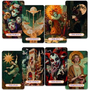 Crafterian Golden Masquerade Tarot Cards ، 78 Card Deck مع حواف إحباط ، بطاقات أصلية للمبتدئين والخبراء مع Book Guide ، لعبة Tell Fortune ، أدوات العرافة لجميع مستويات المهارات.