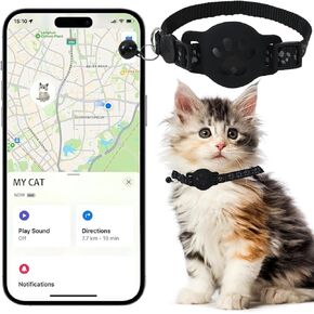 Cat Tracker GPS GPS for Cats Electronic Pet Locator مقاومة للماء مع Apple Find My Shonly Fear مثالية للقطط الصغيرة إلى كبيرة من حلول التتبع المتقدمة من أجل سلامة الحيوانات الأليفة