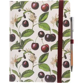 Graphique Cerise Lined Journal Plus Pen Luxe Collection, Hardcover Diary Notebook for Writing, Silver Foil Embossing, 160 Pages, 6" x 8"