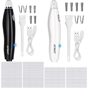 AFMAT Electric Eraser for Artists, 280 Eraser Refills, Rechargeable Electric Eraser for Drawing, Artist Eraser Rechargeable for Drafting, Painting, Sketching, Detailer Tool-White & Black