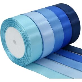 TONIFUL 1 Inch x 125 Yards 5 Colors Satin Ribbon Rolls, Mixed Bright Dark Gorgeous Color Set Fabric Ribbon for Gift Wrapping Embellish Wedding Birthday Party Decoration Bow Making Floral Craft Sewing