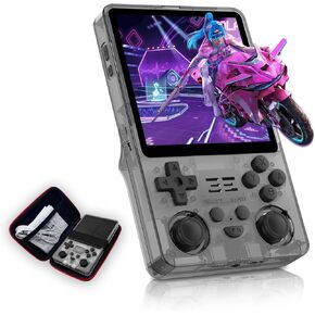 2025 Retro Handheld Game Console – 4-Inch IPS Screen, 5000mAh Battery for 10-Hour Playtime, Supports Multiplayer & TV Output, Includes Protective Case – Black