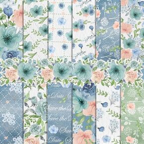 24 Sheets Scrapbook Paper William Morris Botanical Pattern Paper Double Sided Printing Craft Paper for DIY Card Making Journaling Wedding Scrapbook Photo Album Home Décor-11.8 x 11.8 Inch