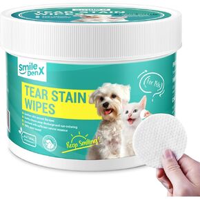 Dog Eye Wipes, Gentle Eye Wipes for Dogs & Cats, Pet Eye Cleaner Wash Removes Discharge, Crust, Debris, and Gunk (100, Beef)