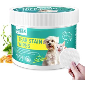 Pet Eye Wipes, Hypoallergenic Eye Wipes for Dogs & Cats, Soothing Cleansing Eye Wash Pads for Gently Remove Eye Debris, Discharge, Mucus Secretions-100 ct