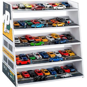 5 طبقة مرآب لسيارات السيارات ، 1/64 مقياس Diecast Toy Model Storage and Collection عرض الرفوف مرآب للسيارات Diorama عقد 45 سيارة ، 15.9 × 7.87 × 15.9 بوصة
