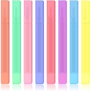Aesthetic Cute Pastel Highlighters Set, 8 Pcs Bible Highlighter, Highlighter Assorted Colors, Bible Highlighters and Pens No Bleed, Chisel Tip, Candy Colors, No Bleed Bibles Assorted Colors