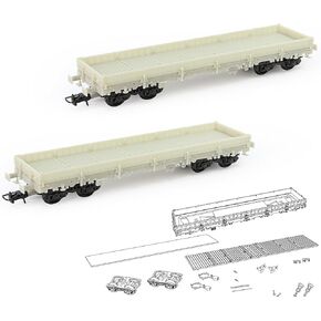 Evemodel C8764JJ 2 وحدات HO مقياس 1:87 فارغة غير مصممة غير موحدة 40 'سيارة مسطحة منخفضة الجانب منخفضة