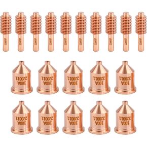 10pcs 220037 قطب البلازما 10pcs 220011 فوهة لفرط PMX 1000 1250 1650 شعلة البلازما قابلة للاستهلاك
