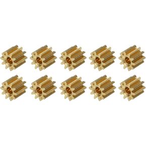 MECCANIXITY 10Pcs Copper Gears 10 Teeth Copper Gears Model 92AA Reduction Gear for RC Car Model DIY Robot,Gold Module 0.5