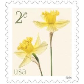 Daffodils Stamps, Sheet of 20 x 2 Cent US Postage Stamps New by US Post Office