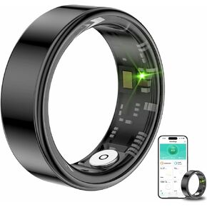 Smart Ring Health Tracker,Anillo Inteligente para Hombre,Health Rings for Women & Men,Long Lasting Batteries Sleep Ring (Black, 10)