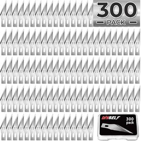 300 PCS شفرات سكين دقة ، عالية الكربون من الصلب #11 إعادة ملء الشفرات الفنية دقة أداة مع حالة تخزين للحرف والهواية والسكان والستنسل