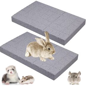 Hamiledyi Rabbit Scratch Foot Pads 2Pack Bunny Grinding Claw Pad Small Animals Lava Grinding Teeth Stone Hamster Chew Sweet Bamboo Treats Toy for Chinchilla Ferret Guinea Pig Rat Gerbil Hedgehog Black in Kuwait