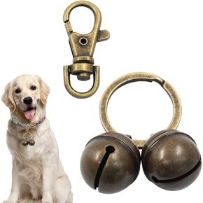 Waziaqoc Cat Dog Collar Bells لتتبع الحيوانات الأليفة مع مقطع المفاجئة ومقطع سريع ، أجراس النحاس من طوق الحيوانات الأليفة ، الكلب الصاخب الإضافي وأجراس القط