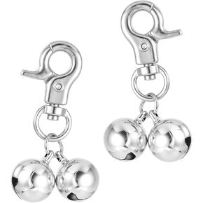 Bremorou 2 Pack Silver Cat Term Bell with Snap Clips Netclase Staflic Steeld Bell Necklace for Dogs & Cat Pet Presant Twlar Charm Charm Charm for Dogs and Cats