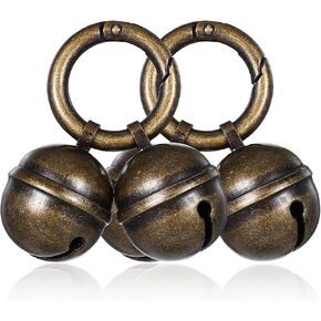 2 Pcs Loud Copper Bell for Dog Cat Pet Bells for Collar Brass Pet Bells with Quick Clips