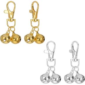 أجراس 4pcs للياقة الكلاب الكلاب الصغيرة أجراس الحيوانات الأليفة للياقة ذهبية الفضة الجرس السحر المعلقات لحيوانات الحيوانات الأليفة الكلاب قلادة قلادة ، زخرفة الحيوانات الأليفة