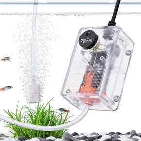 Aquarium Air Pump, Adjustable Fish Tank Air Bubbler, Quiet Oxygen Fishtank Aerator Pump 2W/3W/10W for 5-300 Gallon, with Air Stone & Tubing Accessories