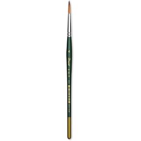 Utrecht Series 6150 Brush Golden Golden Taklon Watercolor - Round ، الحجم 4 ، مقبض قصير