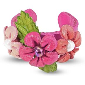 AeraVida Charming Leather Band Blooming Flower Ring | Leather Jewelry | Claddagh Ring