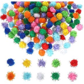 200 pcs كرات بوم بوم بريق ، بوم بوم بوم بومس بريق كرات البريق كات كرات ألعاب غامضة ، بومب بومبوم ، بومبوم ، ناعمة متعددة الألوان للحرف الفنية ، ديكورات DIY ، 0.59 بوصة