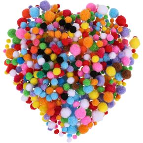 Pom Poms 100 Pcs Craft Making Assorted Sizes 10mm-30mm Multi Colors High-Elastic Mini Pom Poms Soft and Fluffy Arts and Crafts for Creative Craft Art DIY Material