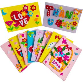 Eajasuce 10 PCS Card Card Kits للأطفال Make Card Making Kit Thank You Card Kit Diy Made Handmade Making Supplies For Kids