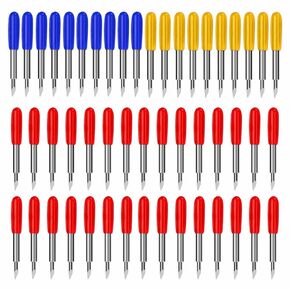 50 PCS Resemble Plades متوافقة مع استكشاف 4/3/AIR 2/AIR/AIR ONE/MAKER/MAKER 4/3/2 ماكينات القطع - 10 مساءً شفرة النقطة الدقيقة ، و 30PCS شفرات قياسية و 10 مساءً شفرات عميقة
