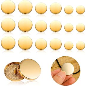 أوليجاي 18pcs الأزرار المعدنية مسطحة الأزرار الذهبية للأزرار المعطف الذهبي الأزرار مستديرة على شكل خياطة لبدلة معطف القميص سترات الحرف 15 مم 20 مم 25 ملم