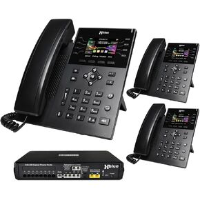 XBLUE X16 Plus VoIP System Bundle with (4) IP8g IP Phones - Including Auto Attendant, Voicemail, Remote Phone Extensions & Call Recording