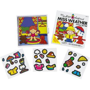 أصغر مجموعة ملونة في العالم (مجموعة colorforms الأصلية أو تفوت ملابس الطقس) ، يتم بيع كل منها بشكل فردي ويتم تحديد النمط بشكل عشوائي