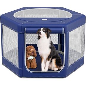 42x42x26 Inches Dog Playpens，Puppy Playpen with Cover for Puppies or Small Dogs, Play Pen Indoors, Dog Fence Pet Playpen for Indoor & Outdoor, Whelping Box for Dogs and Puppies