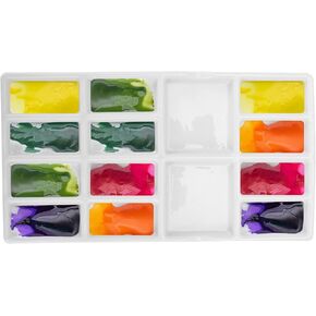 White Ceramic Paint Palettes Mixing Tray 9.4" x 3.8", Square Porcelain Large Mixing Area Palette, Artist Watercolor Tray Palette for Gouache Painting, Tempera Painting, Acrylic Painting, Oil Painting