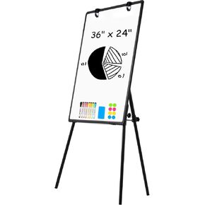 Mobile Whiteboard, 40"x28" Magnetic White Board with Stand, Height Adjustable Flip Chart Easel, Dry Erase Standing Whiteboard for Office, Teaching