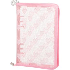 أحدث تغطية موثق الميزانية A6 مع نظام ميزانية نقود للأموال ، تصميم القلب A6 6 Ring Planner Binder ، غلاف دفتر دفتر محمول قابل لإعادة التعبئة للملاحقة المكتبية المدرسية ، الأرجواني