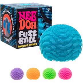 Schylling NeeDoh Fuzz Ball - Sensory Toy with a Velvet Texture and Soft Cloud Squish - Wavy Pattern You Can See and Feel - Ages 3 and Up - Color May Vary; One Per Pack (Wonder Waves)
