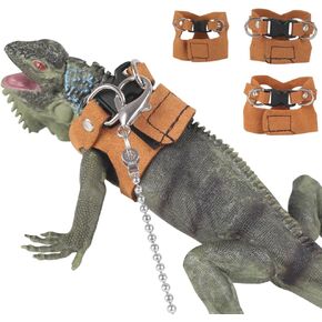 Reptiles Harness Leash, 3PCS Adjustable Bearded Dragon Harness with 5.4Ft Leash for Gecko, Bearded Dragon, Iguana, Hamster, Guinea Pig