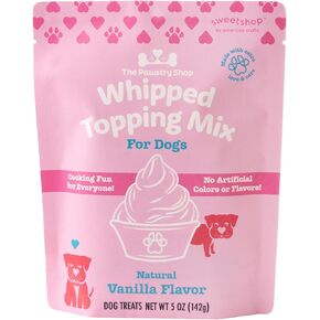 The Pawstry Shop 5 oz Vanilla Flavor Whipped Topping Mix - Homemade Dog Treats, Pup Cups, Whip Cream Treats for Dog Birthdays
