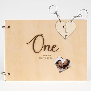 1st Anniversary Couples Scrapbook Kit, 1 Year Anniversary Boyfriend Gifts, One Year Memory Book for Him, Her, Happy Paper Wedding Gifts for Girlfriend, Dating Relationship Love DIY Ideas Scrapbook