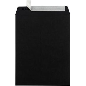 LUXPaper 10 x 13 Open End Envelopes | Peel & Press | Midnight Black | 80lb. Text | 50 Qty