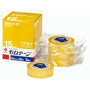 Nichiban LP-18S Sellophane Tape ، لفة صغيرة ، 5 لفات ، 0.7 بوصة (18 ملم) × 66.6 قدم (20 م)