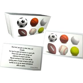 Westmon Works Sports Prayer Card Team Bulk Pack for Football Basketball Baseball Tennis Softball Made in the USA ، مجموعة من 25