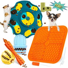 Petcare 9 PCS مجموعة ألغاز الكلاب التفاعلية ، ألعاب الكلاب المعرفية المحفزة عقلياً للقطط الصغيرة المتوسطة الذكية ، تشمل ألعاب الكلاب التي تلعق ، حصيرة ، جرو التسنين