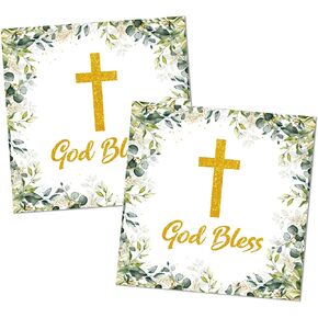 First Communion Decorations,50PCS First Holy Communion Napkins,Baptism Decorations,Pink Floral Baptism Napkins for Girls First Communion,Christening Religious,Newborn Baby Shower Party Supplies