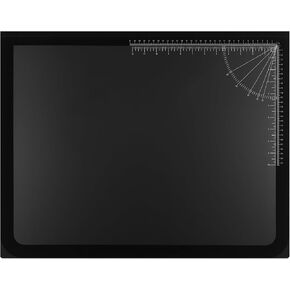 24 "× 19" منظم المكتب الأسود منظم سطح المكتب مع حصيرة مكتب تراكب واضحة مع الحكام المتري والإنجليزية على تراكب للمكتب والمنزل (حاكم)