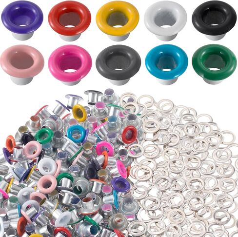 VARMDUKKE 60 Sets 3mm Metal Eyelets, 12 Colors Eyelets Grommets Kit, Round Small Eyelets with Washers, DIY Supplies Garment Accessory for Paper Crafts, Fabric Leather Belts in Saudi Arabia